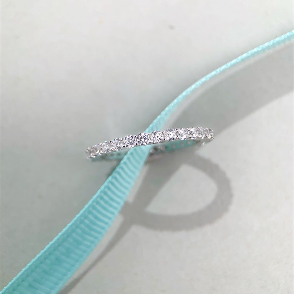 Wholesale High Carbon Diamond S925 Sterling Silver Ring